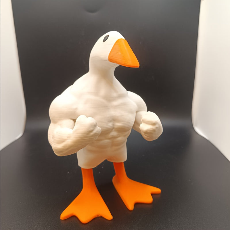 1pc Poupée Canard Musclé Résine Forte Statue de Canard de Dessin Animé Drôle Amusant Décoration de Maison Cadeau de Fête