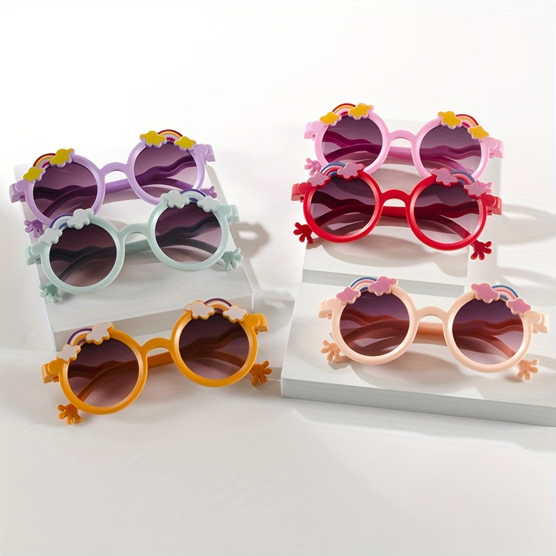 6 pièces, Lunettes Cartoon Arc-en-ciel Nouveau Design Idéales pour Cadeaux de Fêtes
