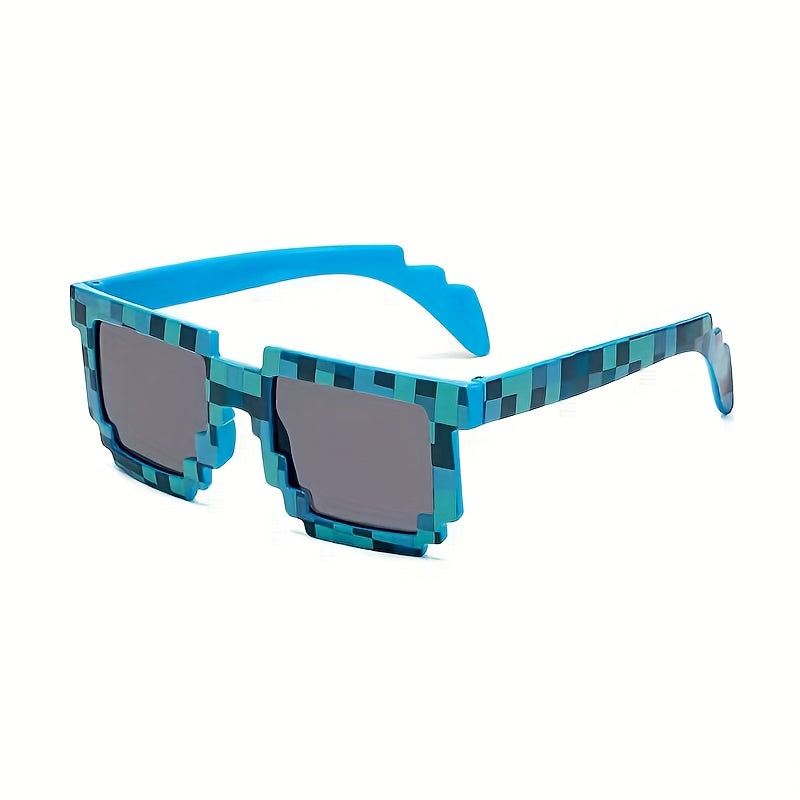 6pcs Lunettes Pixel Colorées - Accessoires de Fête à Thème Mineur & Accessoires pour Photomaton pour Anniversaires et Soirées Gaming - Montures en Plastique Durables en Vert, Bleu, Jaune, Violet, Orange