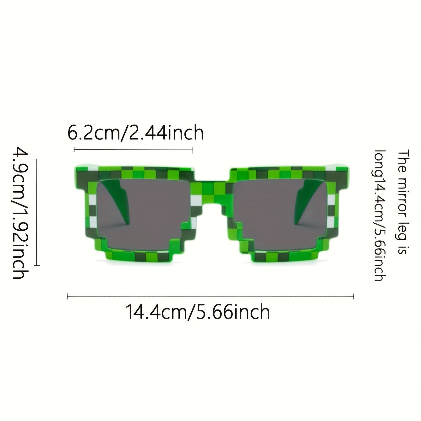 1pc\u002F3pcs\u002F5pcs - Lunettes Style Pixel, Lunettes de Mode, Lunettes Creeper, Lunettes Drôles, Lunettes Décoratives