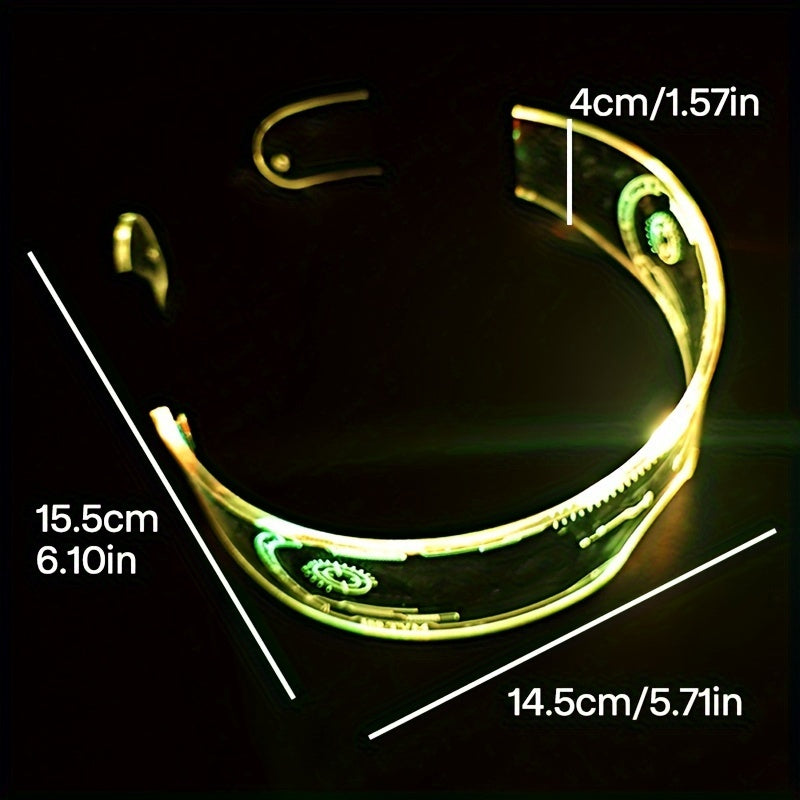Lunettes LED lumineuses - 7 couleurs style cyberpunk et science-fiction pour soirées, festivals de musique et sorties nocturnes - Monture en plastique résistant