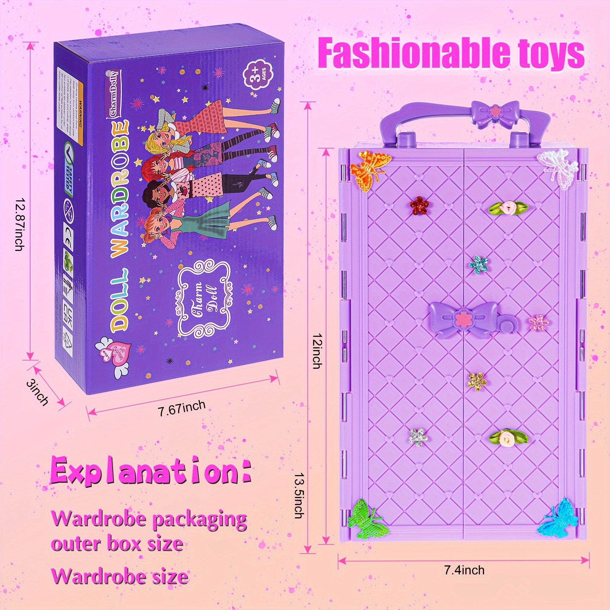91 pièces de mode pour poupée de 11.5 pouces avec accessoires et placard, robes de princesse, robes à la mode, tenues, maillots de bain, chaussures, cintres, jouets d'habillage de poupée pour filles enfants tout-petits cadeaux de jouets
