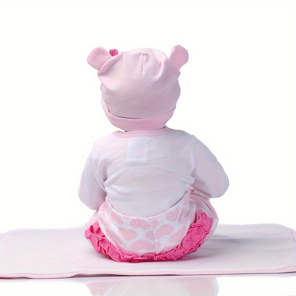 Poupées bébé réalistes de 22 pouces, poupée fille nouveau-née avec veines réalistes, vinyle fait main avec corps en tissu lesté, ensemble cadeau peint avancé pour les enfants de 3 ans et plus