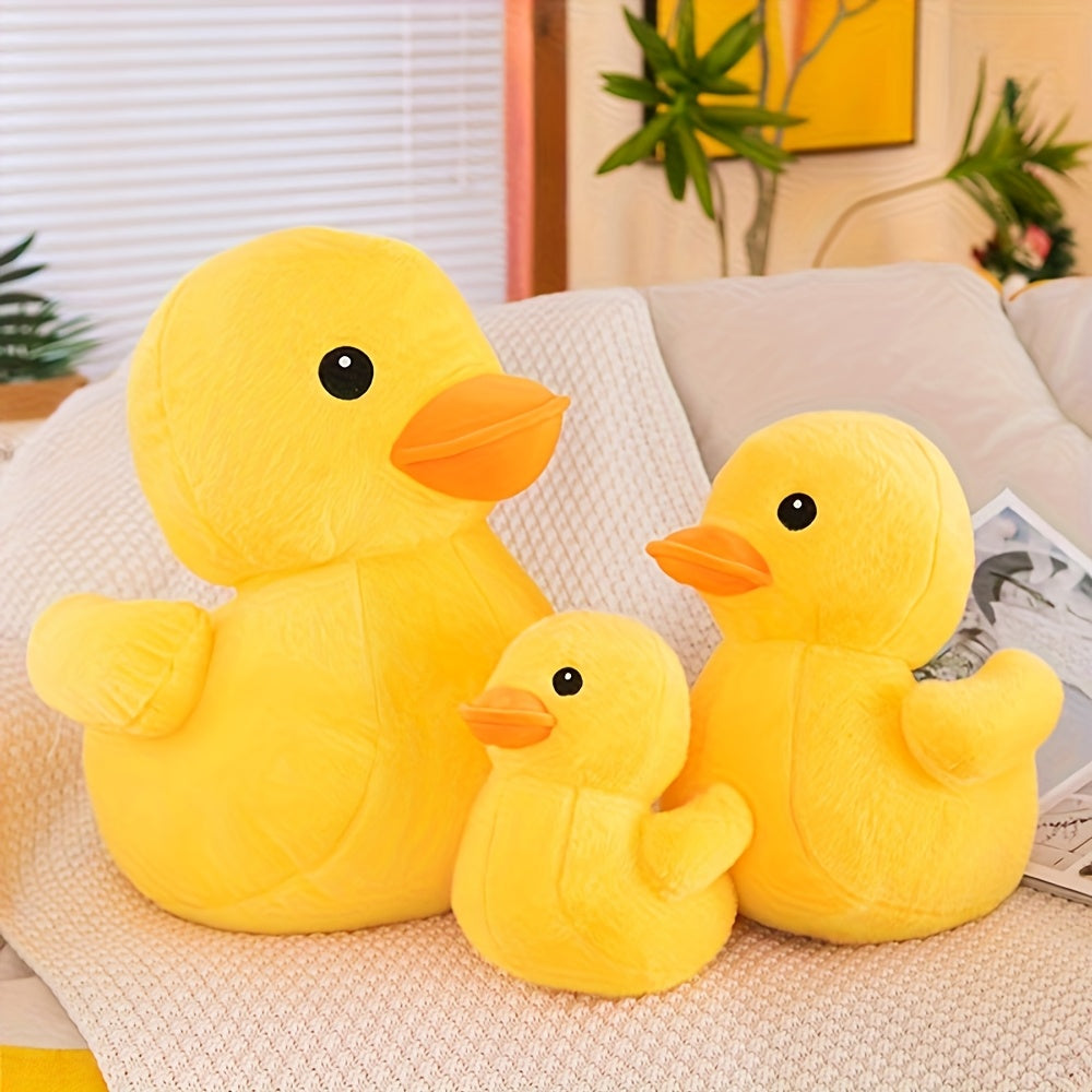 Oreiller en peluche canard jaune large ultra-doux - Jouet animal en peluche mignon avec des caractéristiques réalistes