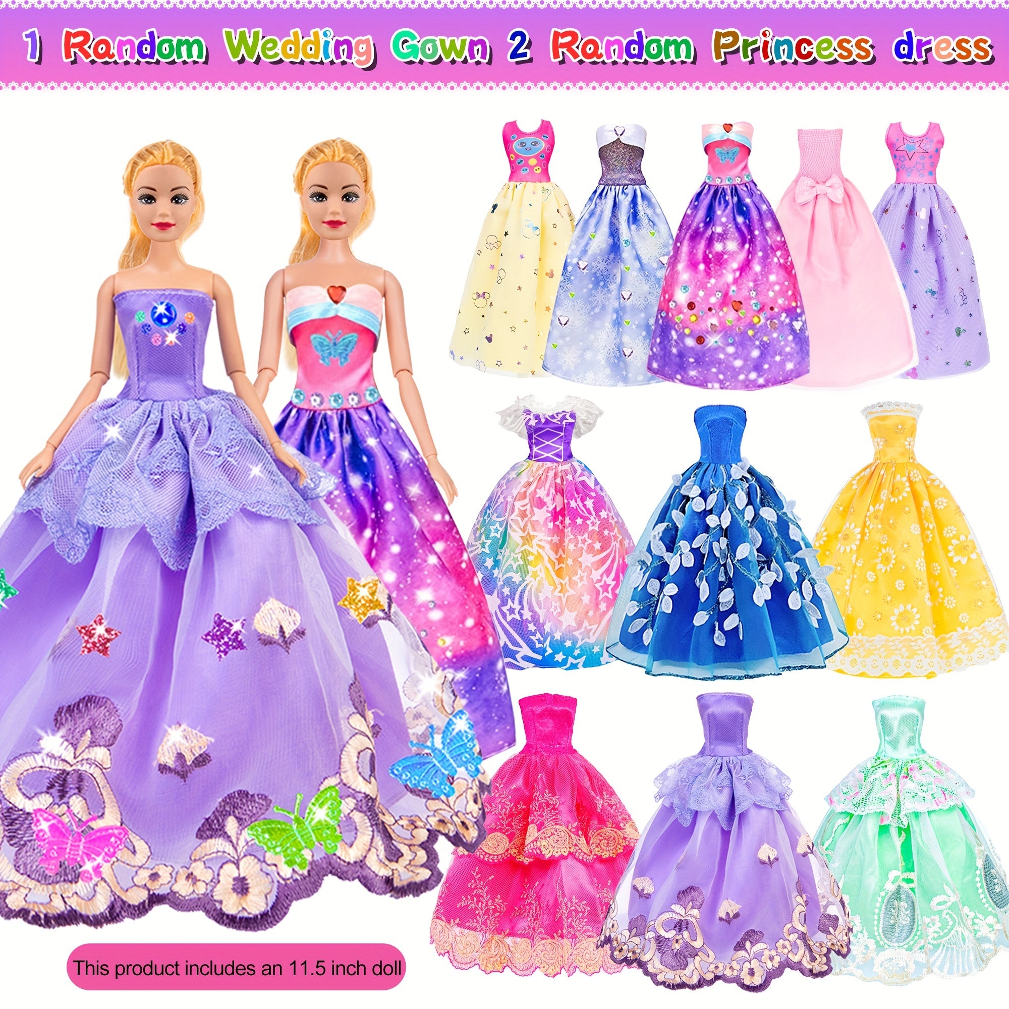 91 pièces de mode pour poupée de 11.5 pouces avec accessoires et placard, robes de princesse, robes à la mode, tenues, maillots de bain, chaussures, cintres, jouets d'habillage de poupée pour filles enfants tout-petits cadeaux de jouets