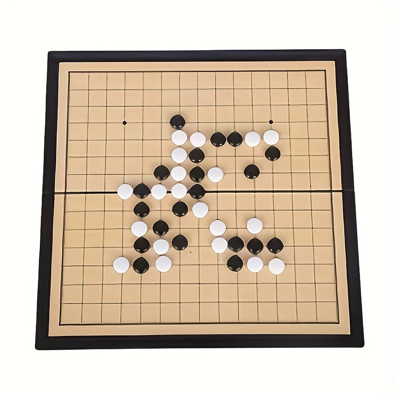 Jouet magnétique Gomoku, plateau d'échecs pliable portable, facile à démarrer pour les débutants, échecs puzzle noir et blanc, super grand plateau d'échecs magnétique