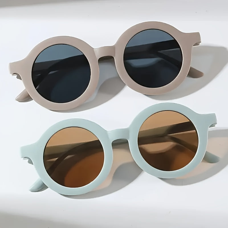 8pcs Lunettes Rondes Rétro Colorées pour Jeunes - Couleurs Mixtes, Design Sportif, Plastique Durable, Idéal pour les Photos, les Fêtes et les Anniversaires
