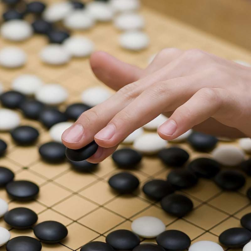Jeu de Go Magnétique Portable de 11.2 pouces - Planche en Bois Pliable pour Gomoku Go, Idéal pour les Voyages & les Fêtes à la Maison, Comprend des Pièces Noires & Blanches