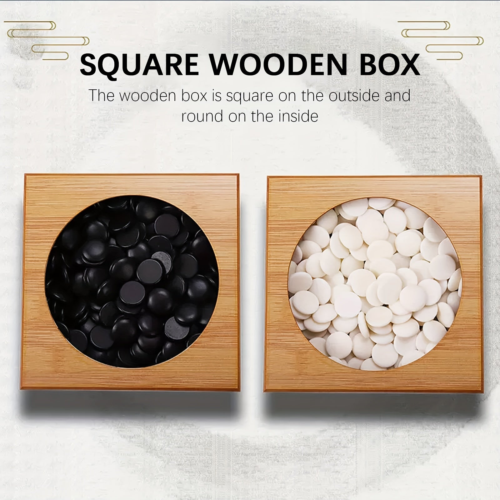 Jeu de Plateau Pliable en Bambou Go, Boîte de Jeu All Nature Go, Plateau de Jeu de Stratégie Chinois Weiqi Gomku Pliable avec 171 Pions d'Échecs en Imitation Jade et Deux Bols en Bambou