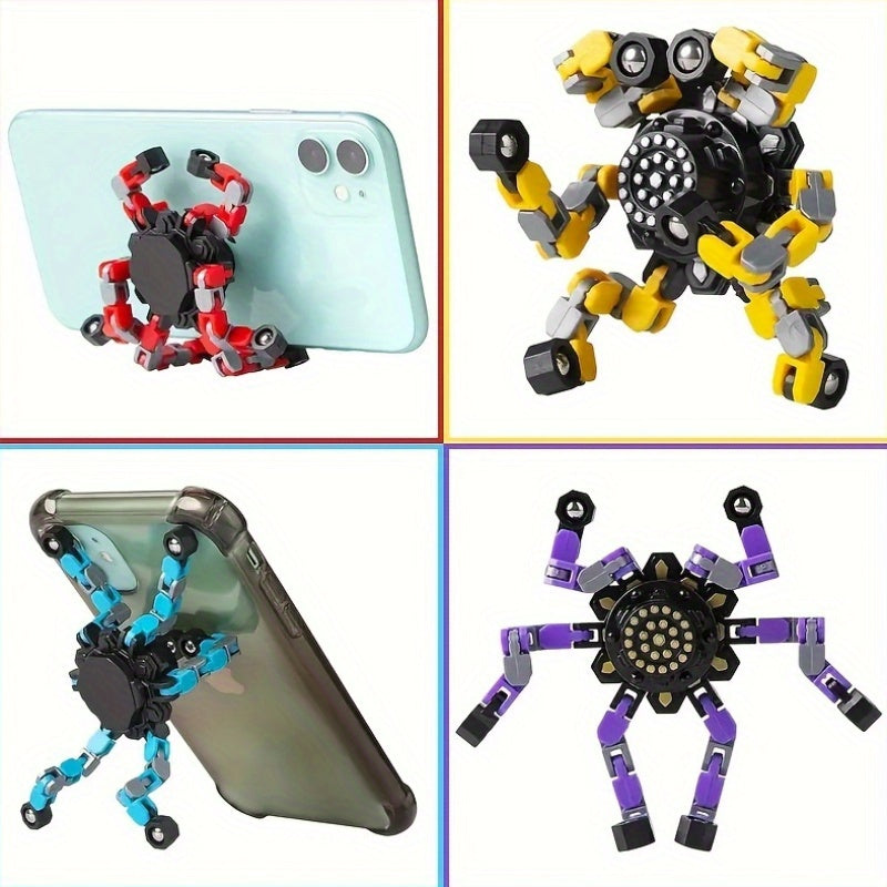 15pcs Jouets Fidget Spinner Transformables - Twister Mécanique en Spirale, Tour de Création, Jouets à Main pour Soulager le Stress, Cadeaux de Fête et d'Anniversaire, Pas Besoin de Piles, Design Joufflu avec Cœurs, Étoiles et Espaces Navals, Jouet Fidget