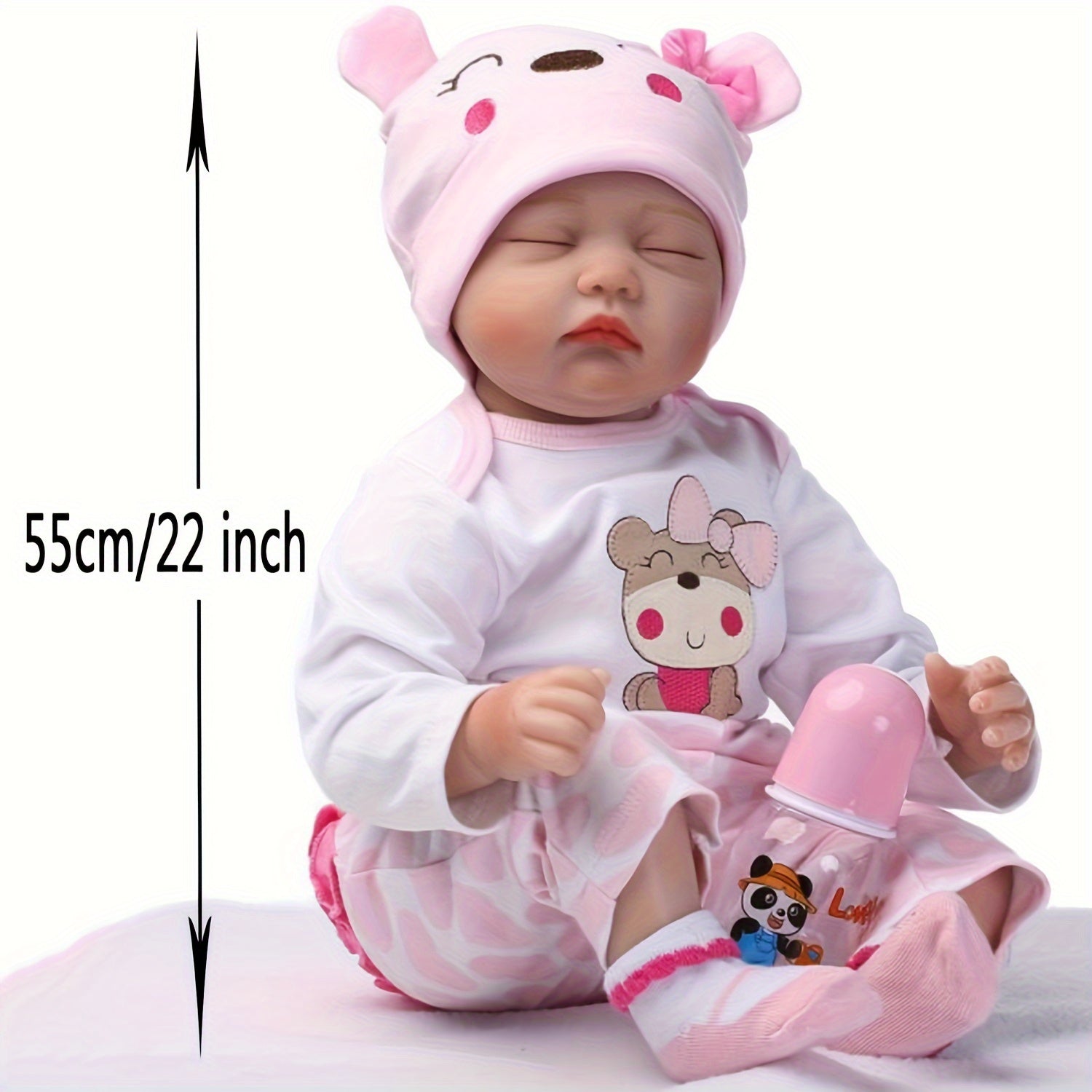 Poupées bébé réalistes de 22 pouces, poupée fille nouveau-née avec veines réalistes, vinyle fait main avec corps en tissu lesté, ensemble cadeau peint avancé pour les enfants de 3 ans et plus