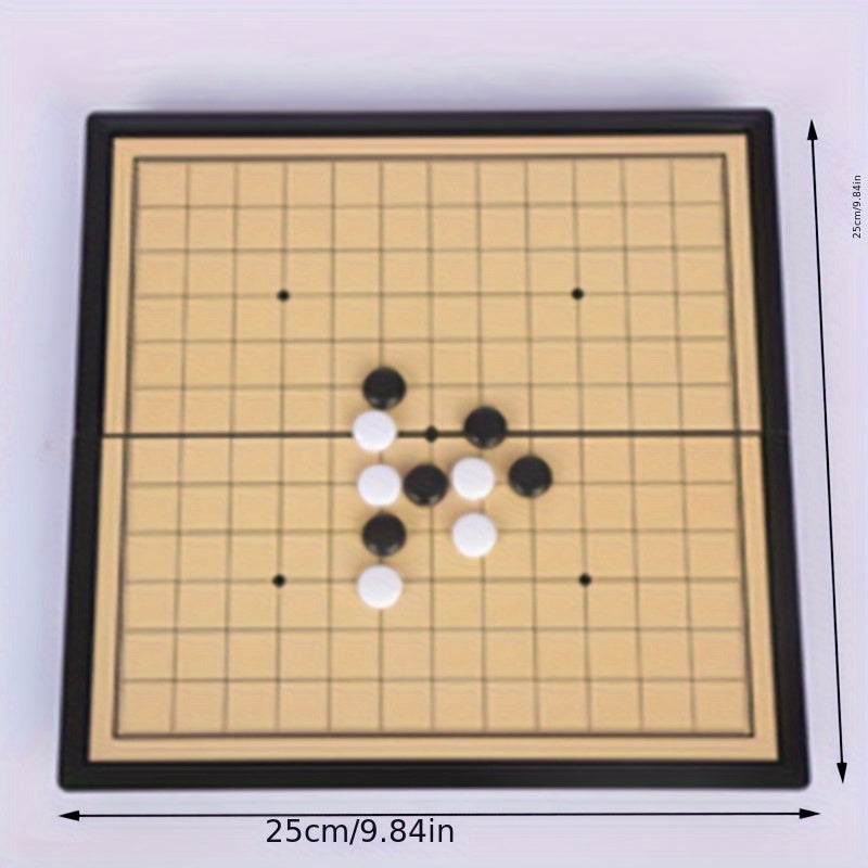 9.6 pouces Plaque magnétique pliable portable Gomoku, entraînement des débutants pour les compétitions, plaque internationale pliable portable, peut être utilisée pour les voyages indépendants, les rassemblements familiaux