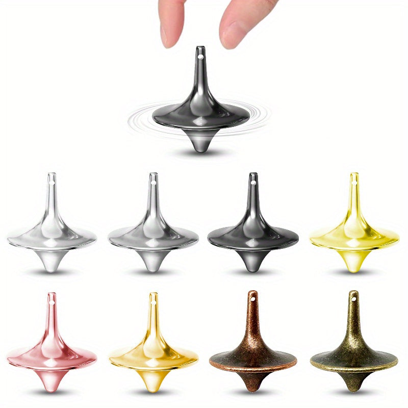2pcs Toupies Métalliques Minimalistes - Sans Résistance, Jouet Fidget Compact Portable pour Cadeaux d'Halloween et Noël, Décoration de Bureau & Relaxation, Spinner Moderne, Finition Métallisée Élégante