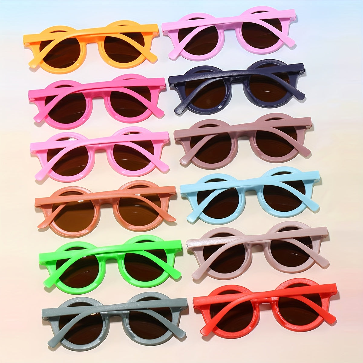 12 paires de lunettes rondes multicolores pour garçons et filles - Lunettes décoratives personnalisées, pratiques et à la mode - Cadeaux de fête, nécessités quotidiennes pour les diplômés, lunettes mignonnes