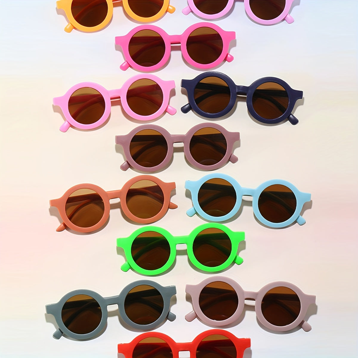 12 paires de lunettes rondes multicolores pour garçons et filles - Lunettes décoratives personnalisées, pratiques et à la mode - Cadeaux de fête, nécessités quotidiennes pour les diplômés, lunettes mignonnes