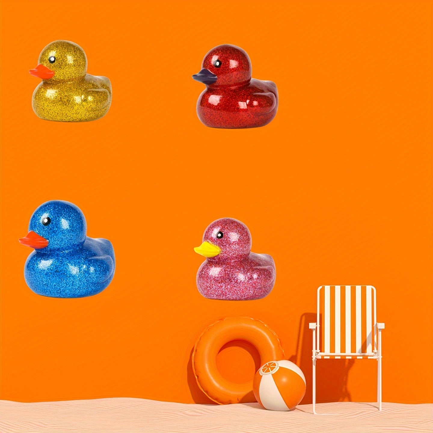 1pc Canards Géants En PVC, Jouets En Forme de Canards Pailletés, Jouets D'anniversaire Joyeux, Jouets En Forme de Canards de Dessin Animé, Jouets de Pâques, Cadeaux de Fête, Décorations de Fête, Jouets D'artisanat En Forme de Canards