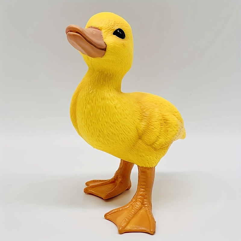 Simulation Animal Toy: Modèle de canard jaune, décoration de bureau pour ordinateur, cadeaux de fête pour amis, Noël, cadeaux de Thanksgiving, couleur mélangée, principal matériau: PVC