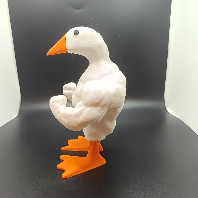 1pc Poupée Canard Musclé Résine Forte Statue de Canard de Dessin Animé Drôle Amusant Décoration de Maison Cadeau de Fête