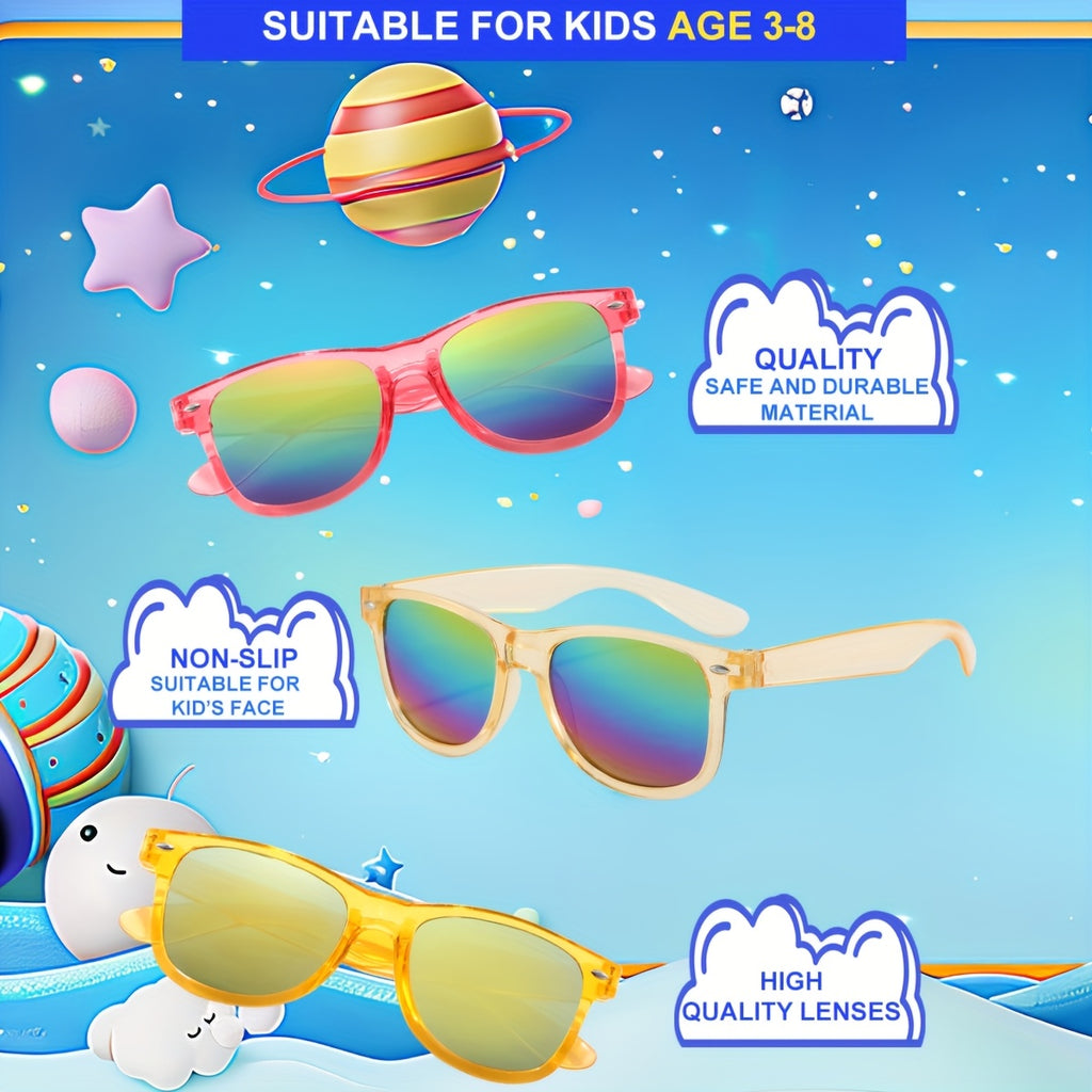 16 pièces Lunettes de Mode pour Enfants - Pack en Gros, Montures Carrées Colorées Néon pour Garçons et Filles 3-8 Ans, Accessoires Légers pour Fêtes d'Anniversaire & Été, Design Ludique et Décoratif