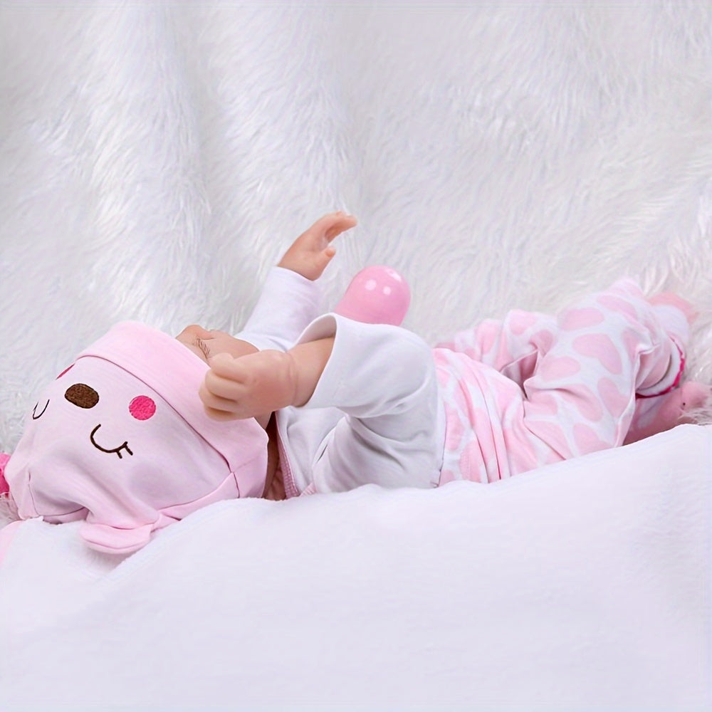 Poupées bébé réalistes de 22 pouces, poupée fille nouveau-née avec veines réalistes, vinyle fait main avec corps en tissu lesté, ensemble cadeau peint avancé pour les enfants de 3 ans et plus
