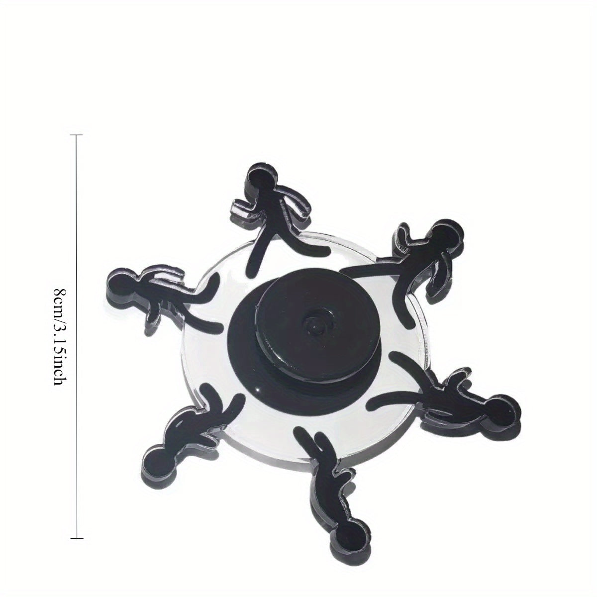 1pc Fidget Spinner en Forme de Personne Courante - Noir & Blanc, Plastique, Pas Besoin de , Idéal pour Adultes et Cadeaux de Fête, Mécanisme de Rotation Douce | Cadeaux Fidget Spinner