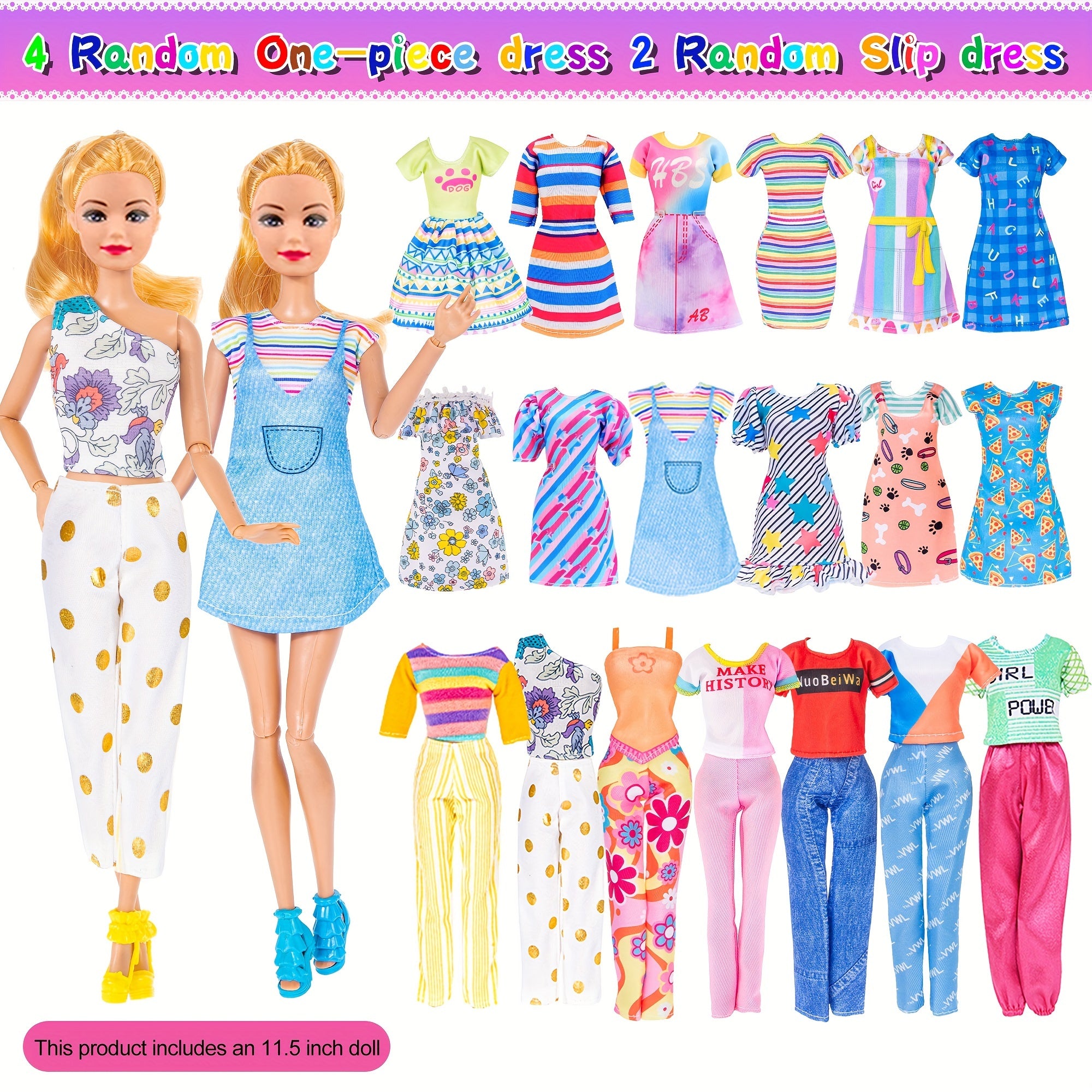 91 pièces de mode pour poupée de 11.5 pouces avec accessoires et placard, robes de princesse, robes à la mode, tenues, maillots de bain, chaussures, cintres, jouets d'habillage de poupée pour filles enfants tout-petits cadeaux de jouets
