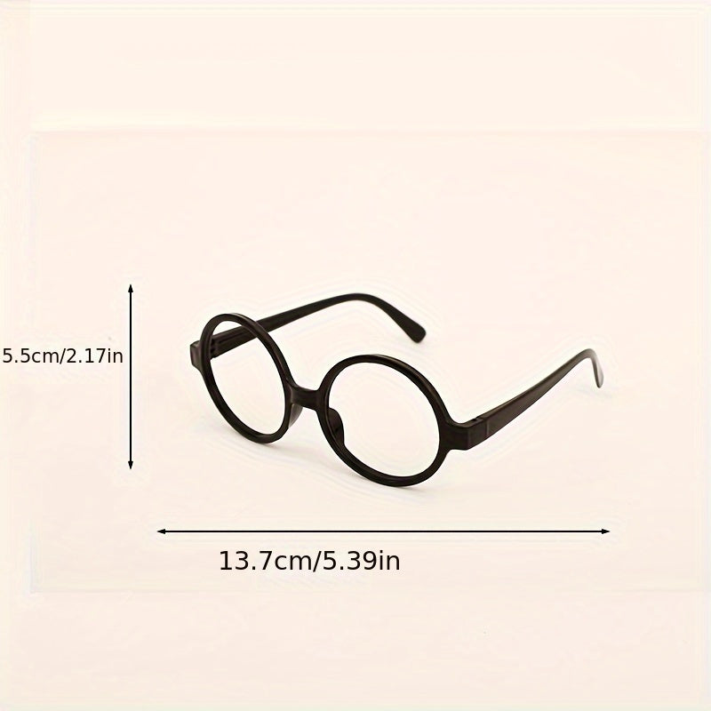 Monture de lunettes rondes style préppy, thème Renaissance, matériau plastique, petite taille vintage décorative