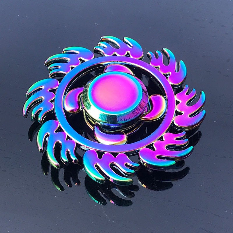 Vibrant Metal Fidget Spinner - Gyroscope en alliage coloré avec des motifs complexes, idéal pour soulager le stress et les cadeaux de fête, jouet de fidget de fête | Vibrant Fidget Spinner | Jouet de fidget durable, cadeaux de fidget spinner