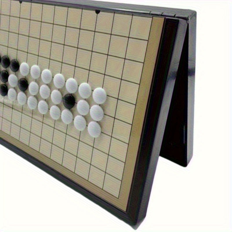 1 ensemble de jeu avancé de Go chinois avec plateau pliable - pièces d'échecs classiques noires et blanches, jeu de collection artisanal, idéal pour Noël, Thanksgiving et la Saint-Valentin