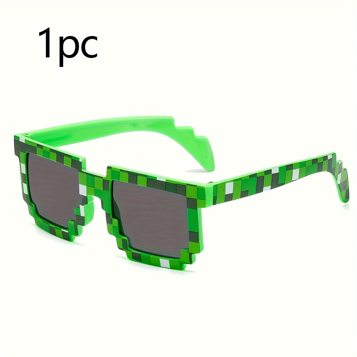1pc\u002F3pcs\u002F5pcs - Lunettes Style Pixel, Lunettes de Mode, Lunettes Creeper, Lunettes Drôles, Lunettes Décoratives