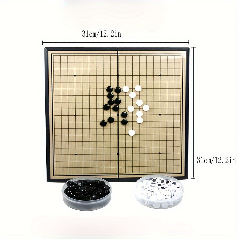Jouet magnétique Gomoku, plateau d'échecs pliable portable, facile à démarrer pour les débutants, échecs puzzle noir et blanc, super grand plateau d'échecs magnétique