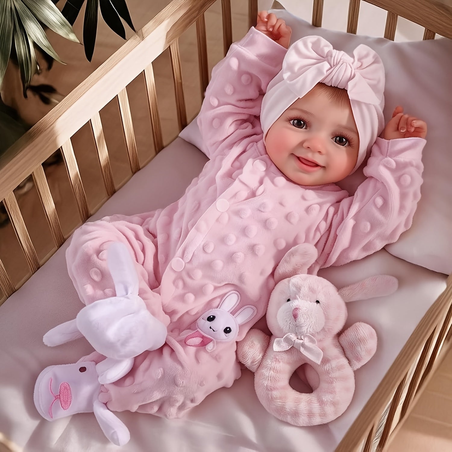 Baby Dolls Reborn BABESIDE Sunny - 17 Pouces Mignonnes et Réalistes, Poupées Bébé Souriantes et Posables avec Accessoires Complets pour Cadeaux pour Enfants de 3 Ans et Plus
