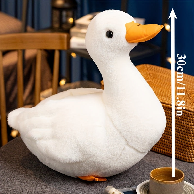 Adorable poupée canardon 11.81 pouces - Animal en peluche doux en polyester, couleurs mélangées vibrantes, idéal pour les cadeaux d'anniversaire, compagnon de jeu sur le thème de l'anime, jouet réconfortant pour les jeunes, décoration canardon