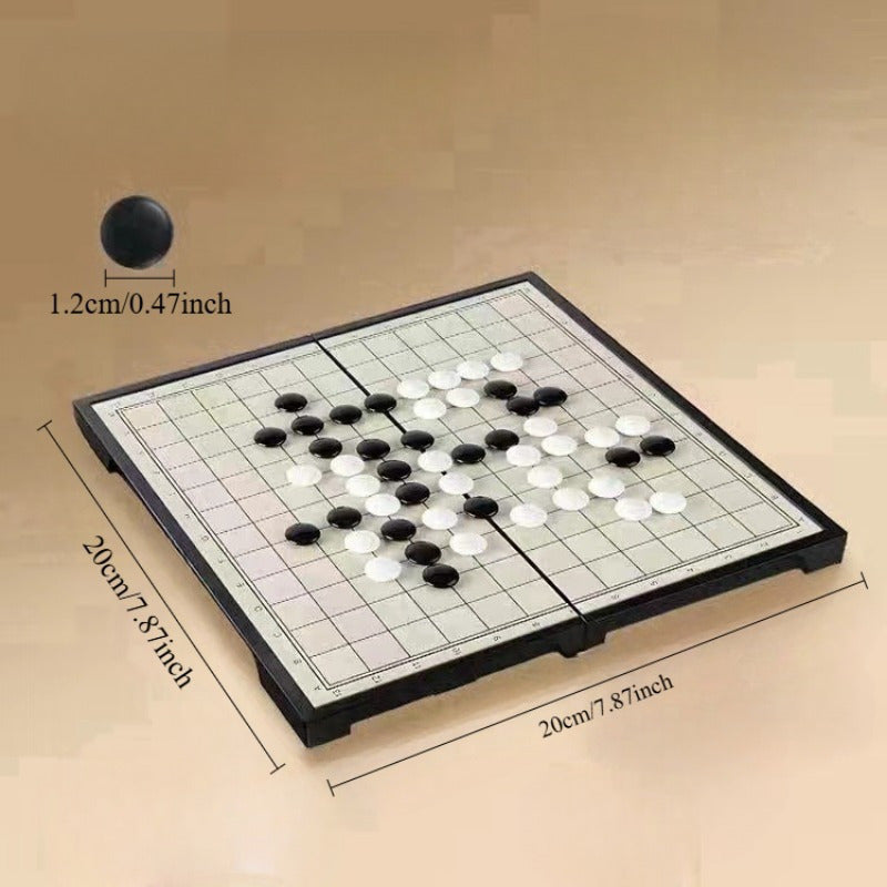 1 ensemble de jeu avancé de Go chinois avec plateau pliable - pièces d'échecs classiques noires et blanches, jeu de collection artisanal, idéal pour Noël, Thanksgiving et la Saint-Valentin