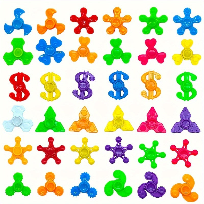Pack de 24 pièces de Fidget Spinners Amusants pour Cadeaux de Fête - Parfaits pour les Jeunes, en Plastique Durable, Idéals pour Récompenses en Classe, Cadeaux de Fête, Anniversaires