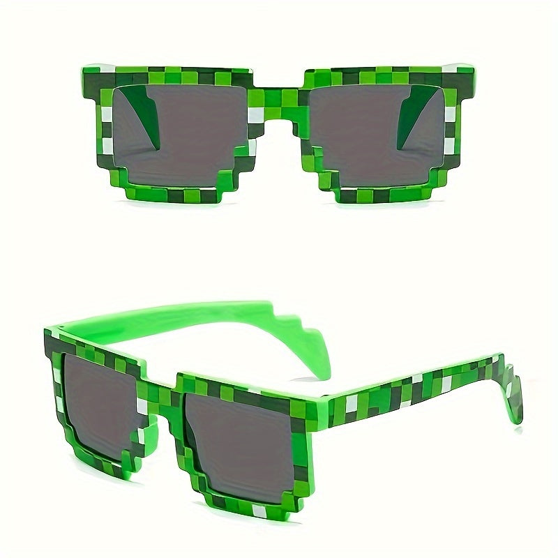 1pc\u002F3pcs\u002F5pcs - Lunettes Style Pixel, Lunettes de Mode, Lunettes Creeper, Lunettes Drôles, Lunettes Décoratives