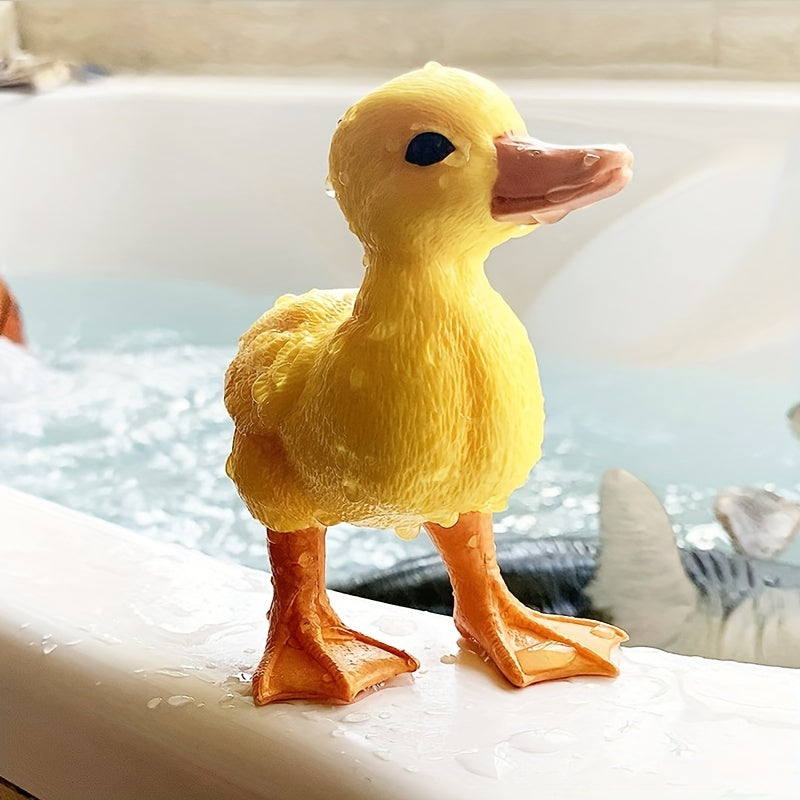 Simulation Animal Toy: Modèle de canard jaune, décoration de bureau pour ordinateur, cadeaux de fête pour amis, Noël, cadeaux de Thanksgiving, couleur mélangée, principal matériau: PVC