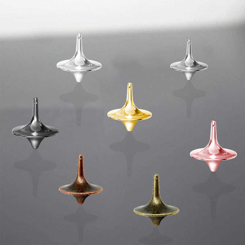 2pcs Toupies Métalliques Minimalistes - Sans Résistance, Jouet Fidget Compact Portable pour Cadeaux d'Halloween et Noël, Décoration de Bureau & Relaxation, Spinner Moderne, Finition Métallisée Élégante