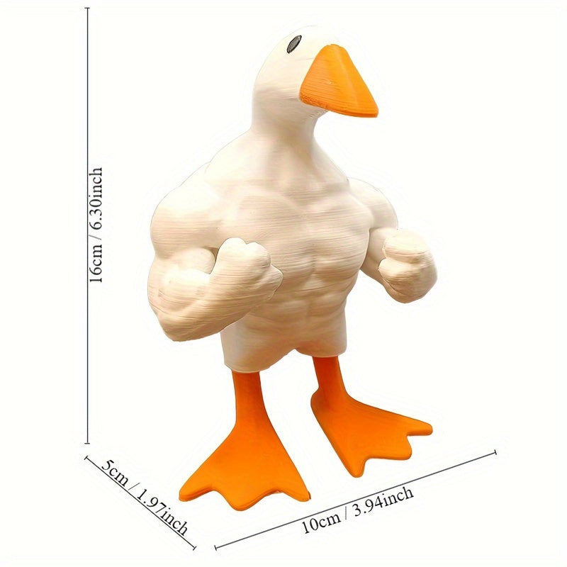 1pc Poupée Canard Musclé Résine Forte Statue de Canard de Dessin Animé Drôle Amusant Décoration de Maison Cadeau de Fête