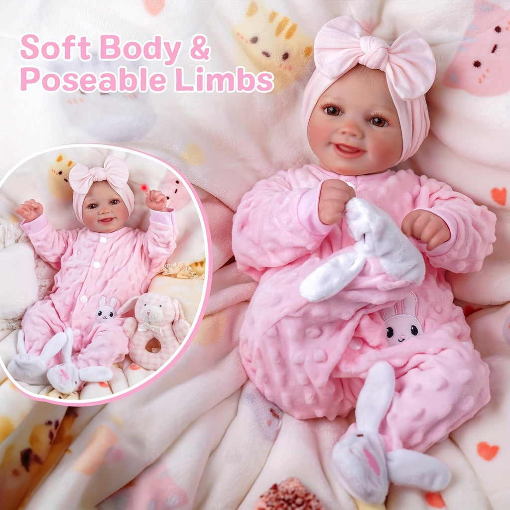 Baby Dolls Reborn BABESIDE Sunny - 17 Pouces Mignonnes et Réalistes, Poupées Bébé Souriantes et Posables avec Accessoires Complets pour Cadeaux pour Enfants de 3 Ans et Plus