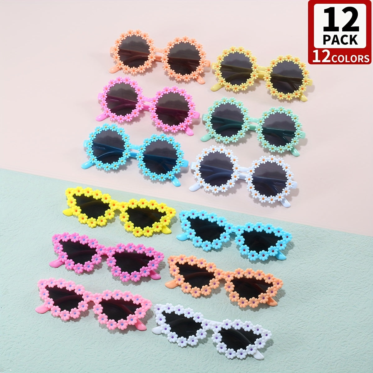12pcs Lunettes Perçées Vibrantes - Design Coloré et Joueux pour Enfants et Adultes, Parfait pour les Fêtes de Piscine d'Été, les Diplômes, les Anniversaires et les Tenues Décontractées, Accessoires de Diplôme | Accessoire Joueux | Lunettes Durables