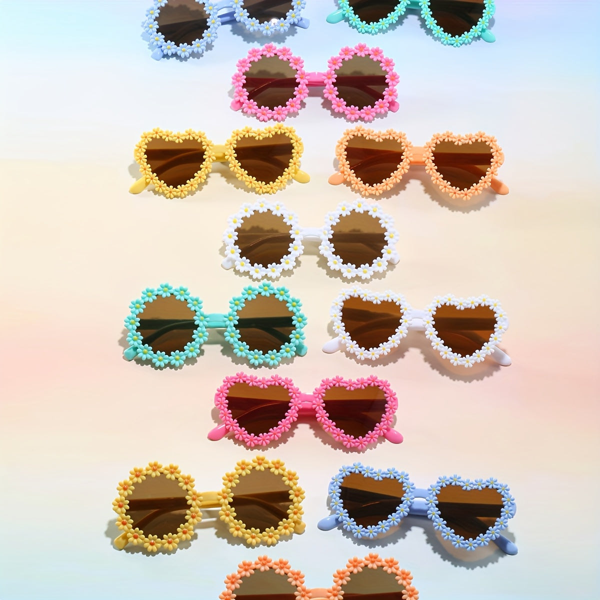12 paires de lunettes rondes en forme de cœur personnalisées pour garçons et filles - Lunettes de décoration de mode pour catwalk, fête, danse et tendance - Très adaptées pour des lunettes cadeau
