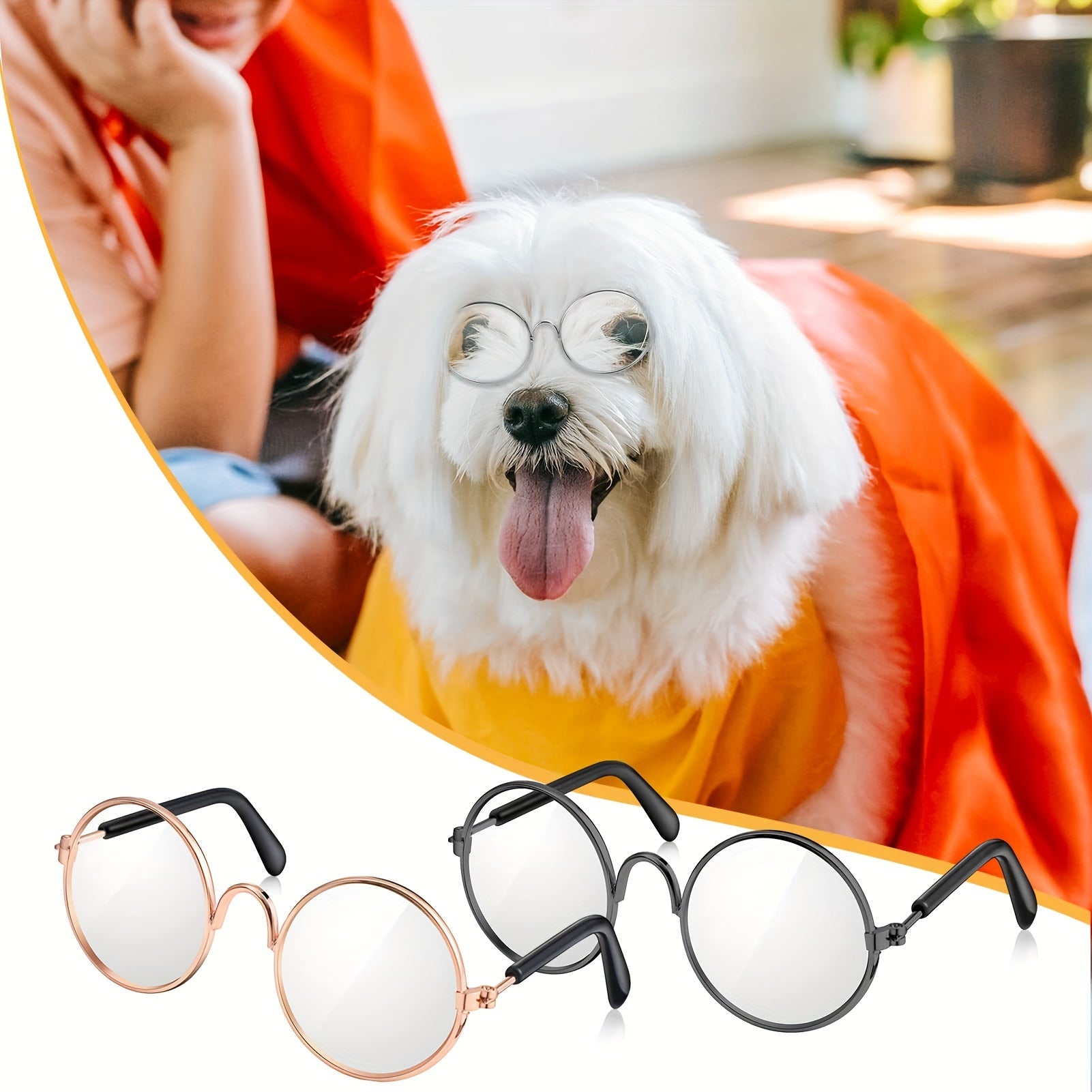 Lot de 3 Lunettes Adorables pour Animaux avec Monture en Fil Métallique & Verres Transparents - Parfaites pour Poupées, Chats, Chiens | Convient aux Poupées de 8\