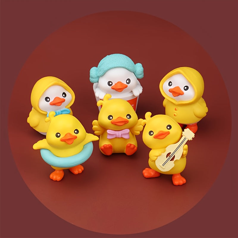 Adorable Petit Canard Jaune Figurine de Canard de Dessin Animé en Sac Aveugle, Modèle Animal, Poupée de Simulation, Cadeau Mini