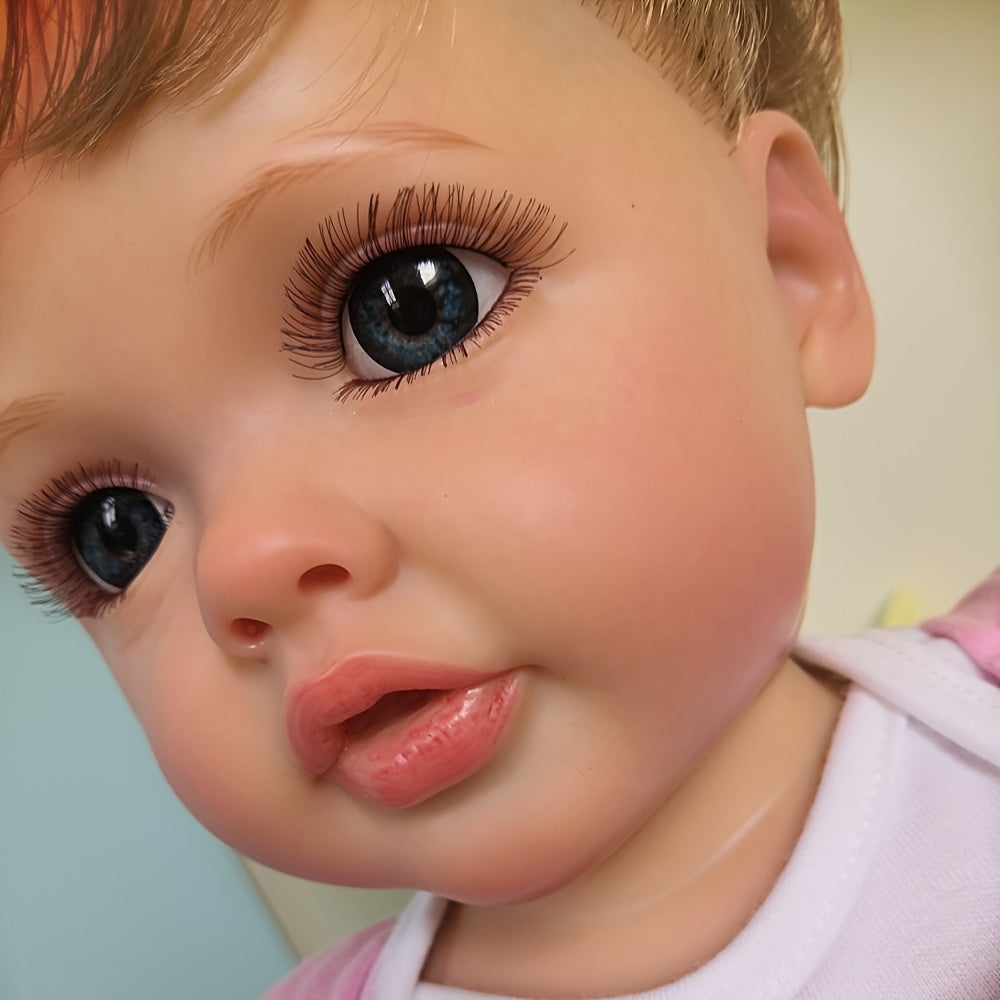 1pc Poupée Reborn Réaliste de 22 Pouces en Vinyle Complet, Jeune Fille Réaliste avec Veines Visibles, Jouet Baignable Cadeau pour Jeunes de 3 Ans et Plus, Objet de Collection