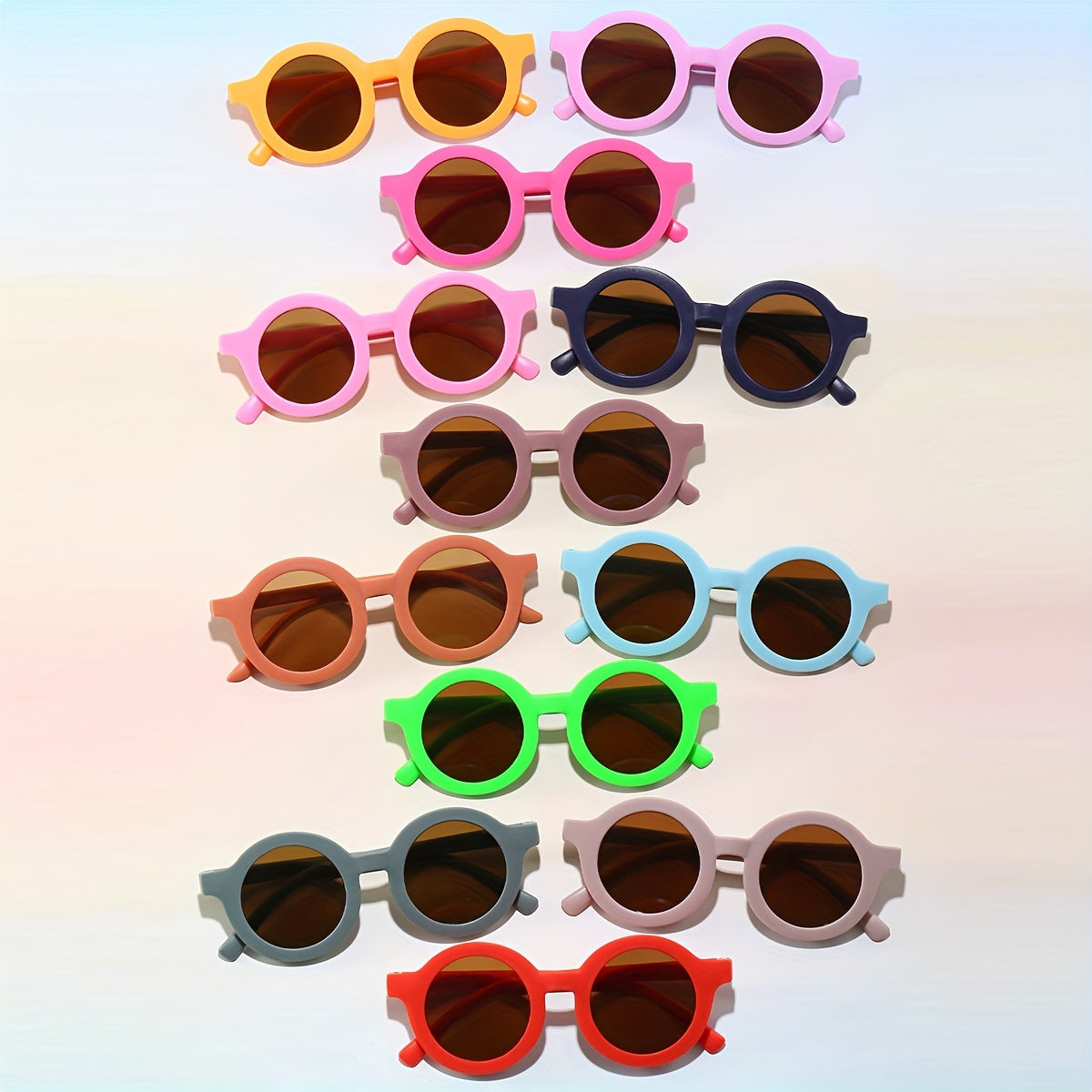 12 paires de lunettes rondes multicolores pour garçons et filles - Lunettes décoratives personnalisées, pratiques et à la mode - Cadeaux de fête, nécessités quotidiennes pour les diplômés, lunettes mignonnes
