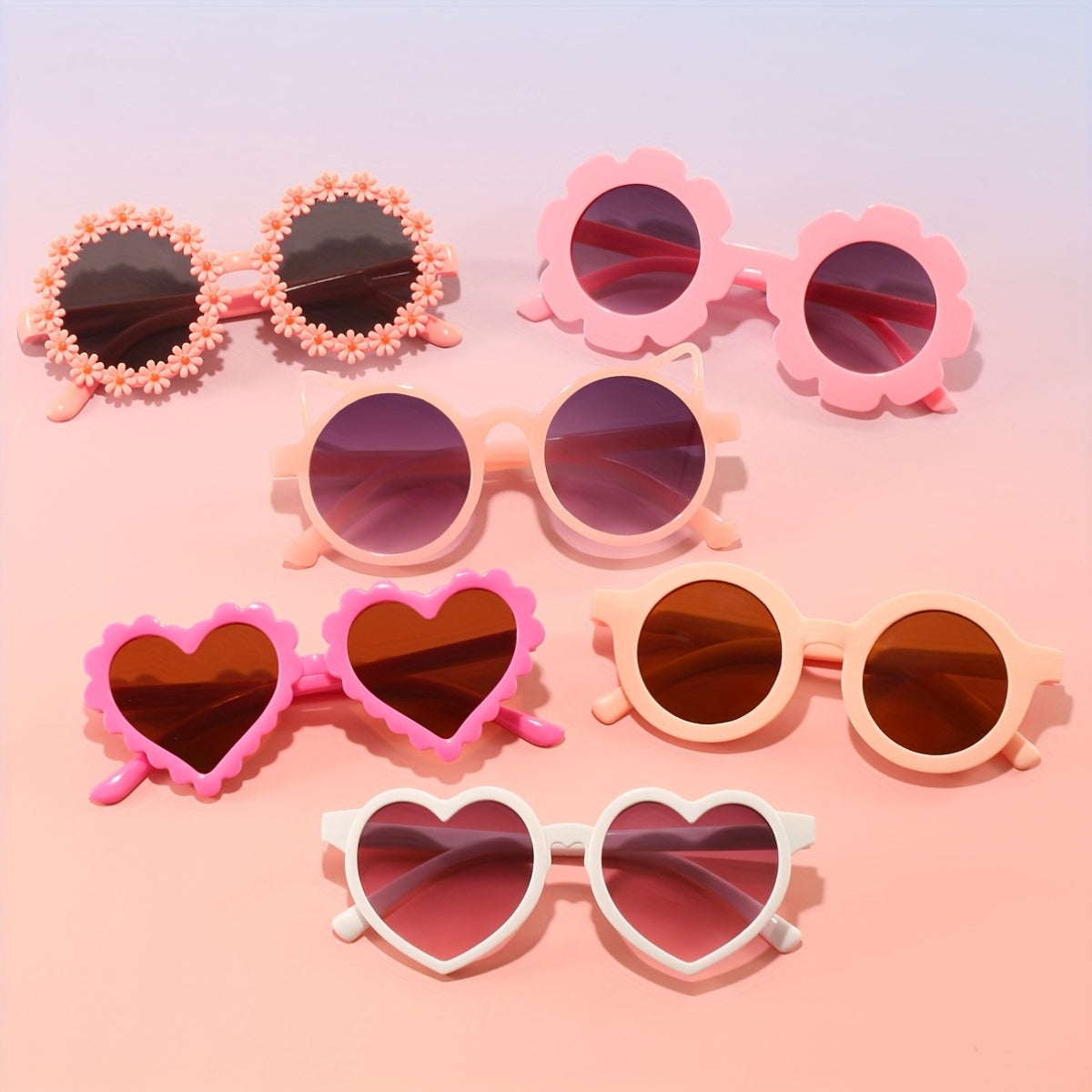 6 paires de lunettes fantaisie et élégantes - 6 modèles uniques avec motifs cœurs et floraux, idéales pour fêtes et célébrations, anniversaires et diplômes, accessoires du quotidien | Accessoire ludique | Verres décoratifs, lunettes mignonnes