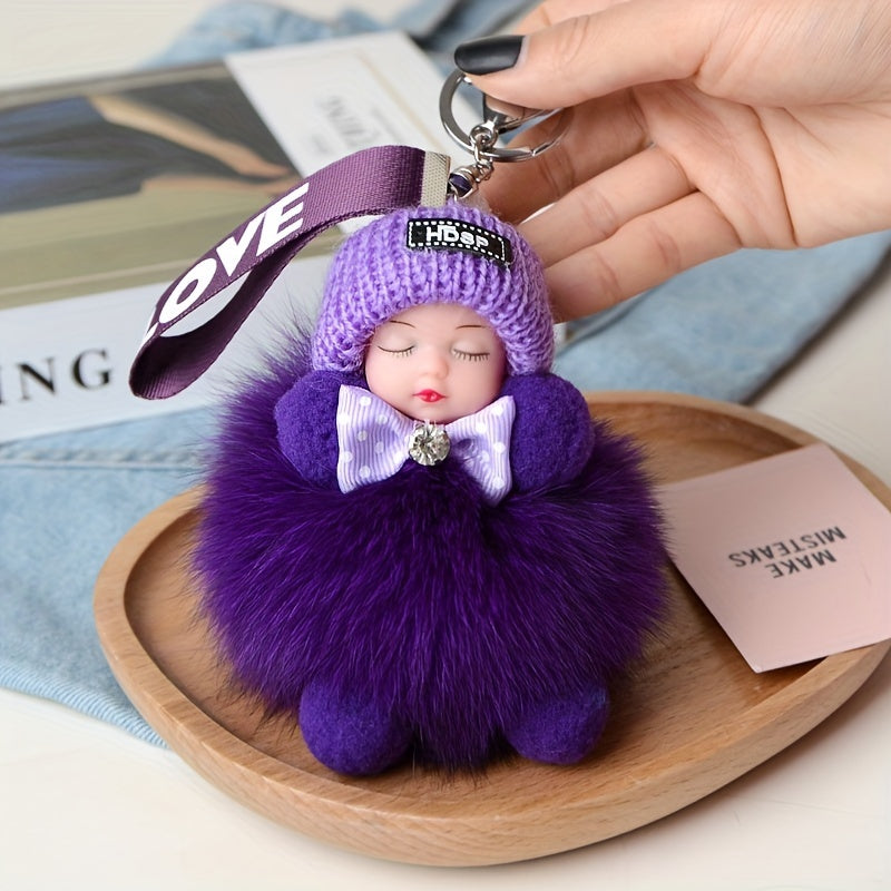 Adorable peluche, peut décorer votre voiture, coiffeuse, sac d'école, sac à main, cartable. C'est un magnifique porte-clés, offert à des amis comme cadeau pour la Saint-Valentin, Noël, Pâques
