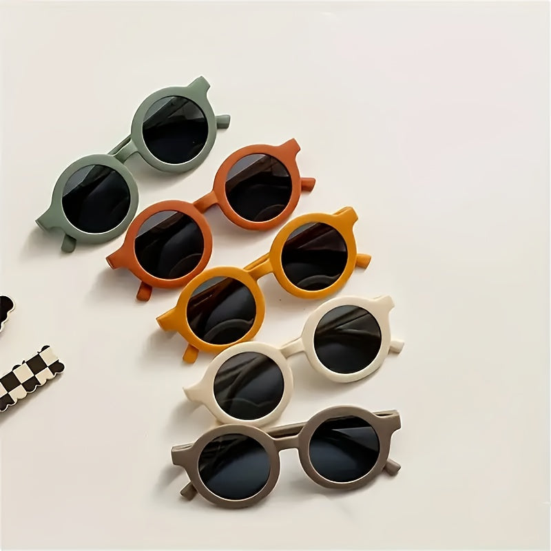 8pcs Lunettes Rondes Rétro Colorées pour Jeunes - Couleurs Mixtes, Design Sportif, Plastique Durable, Idéal pour les Photos, les Fêtes et les Anniversaires