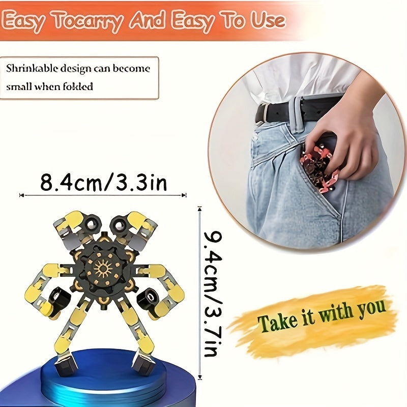 15pcs Jouets Fidget Spinner Transformables - Twister Mécanique en Spirale, Tour de Création, Jouets à Main pour Soulager le Stress, Cadeaux de Fête et d'Anniversaire, Pas Besoin de Piles, Design Joufflu avec Cœurs, Étoiles et Espaces Navals, Jouet Fidget